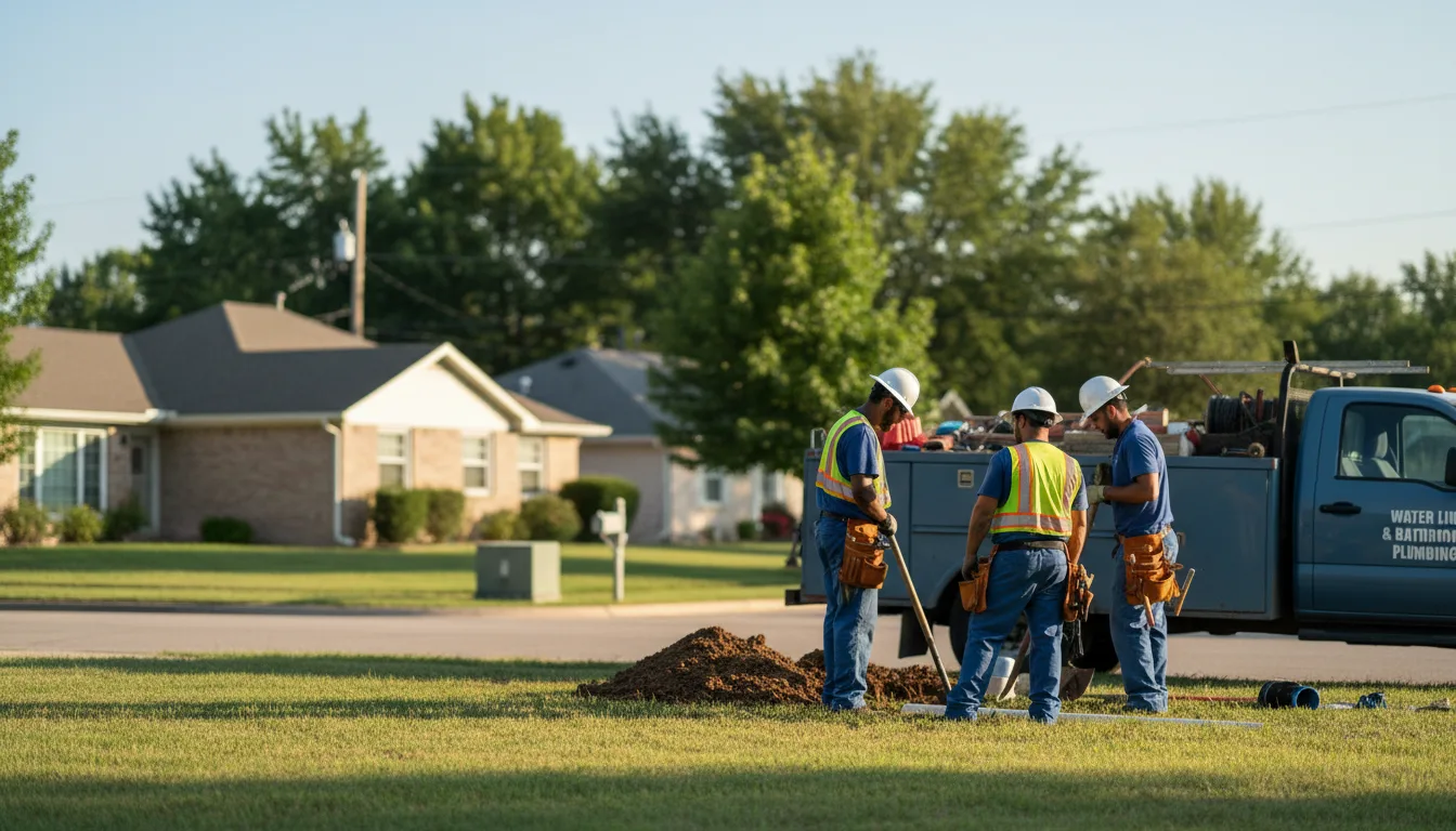 Residential water line and bathroom plumbing service in Wingate, TX
